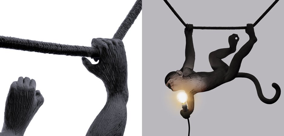 Подвесной светильник Seletti The Monkey Lamp Swing Black Подвесной светильник Seletti The Monkey Lamp Swing Black - Loft-Concept в Орле