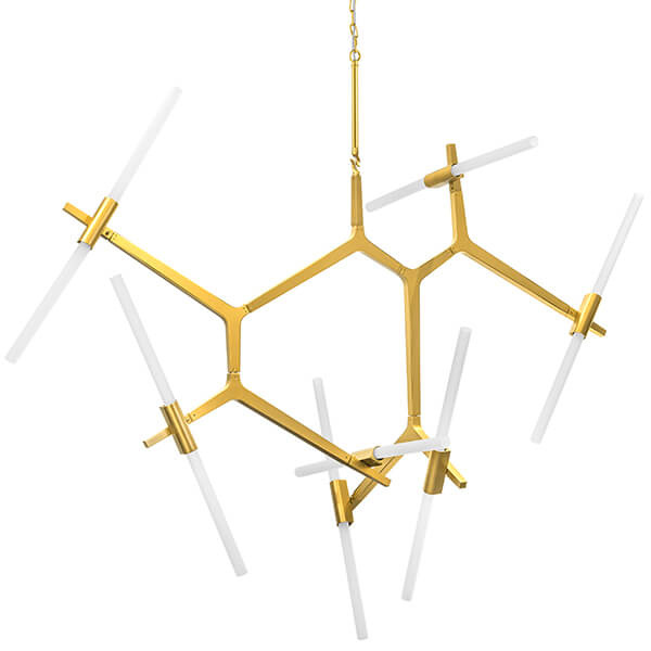 Люстра Agnes Chandelier Gold 14 Белый Золотой Люстра Agnes Chandelier Gold 14 Белый Золотой в Орле | Loft Concept