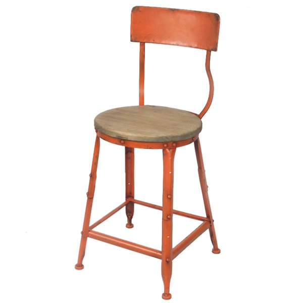 Барный стул Industrial Barstool Vintage Orange Оранжевый Коричневый Барный стул Industrial Barstool Vintage Orange Оранжевый Коричневый в Орле | Loft Concept