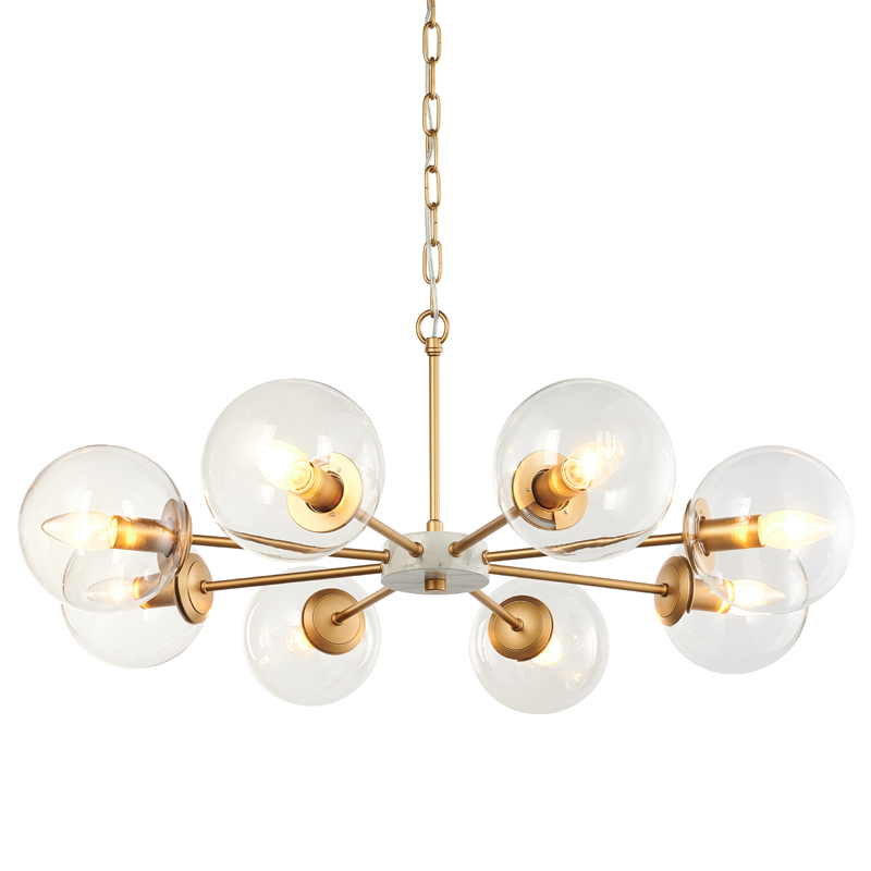 Люстра Monique Chandelier 78 Золотой Белый Прозрачный Люстра Monique Chandelier 78 Золотой Белый Прозрачный в Орле | Loft Concept