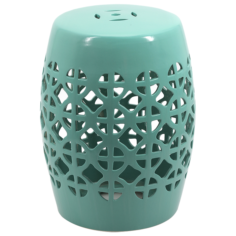 Керамический табурет Geometric Circles Garden Stool - Light Blue Бирюзовый Керамический табурет Geometric Circles Garden Stool - Light Blue Бирюзовый в Орле | Loft Concept
