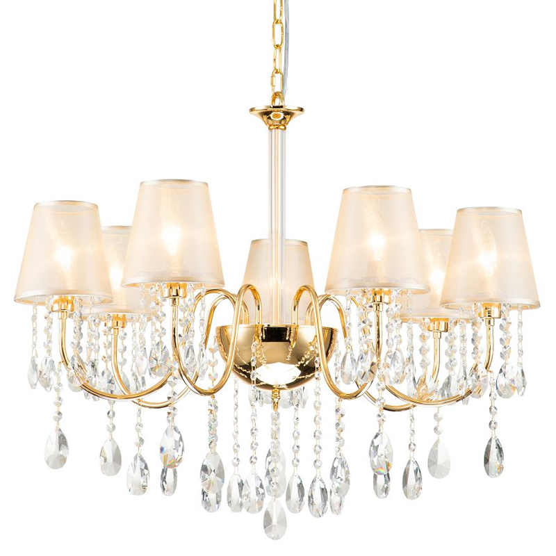 Люстра золотого цвета с хрустальным декором Dainty Light Золотой Янтарный Люстра золотого цвета с хрустальным декором Dainty Light Золотой Янтарный в Орле | Loft Concept