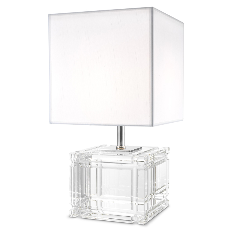 Настольная лампа Eichholtz Table Lamp Academia Прозрачный Белый Никель Настольная лампа Eichholtz Table Lamp Academia Прозрачный Белый Никель в Орле | Loft Concept