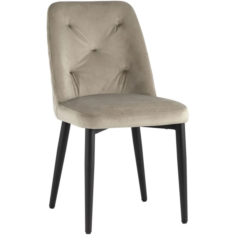 Стул Emma Chair Велюр Шампань Шампань Черный Стул Emma Chair Велюр Шампань Шампань Черный в Орле | Loft Concept