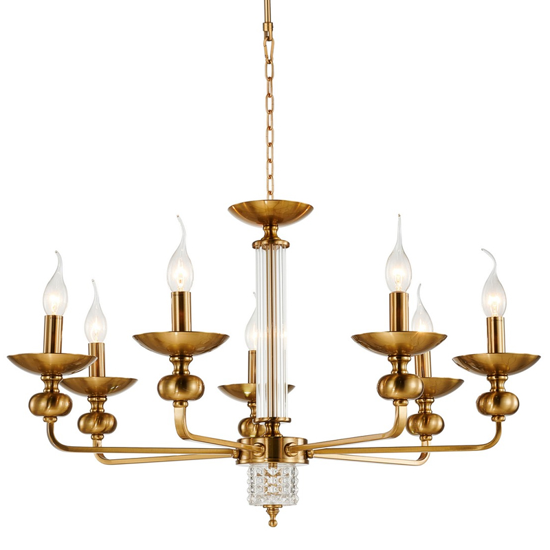 Люстра бронзового цвета со стеклянным декором Candelabrum D75 см Бронза Прозрачный Люстра бронзового цвета со стеклянным декором Candelabrum D75 см Бронза Прозрачный в Орле | Loft Concept
