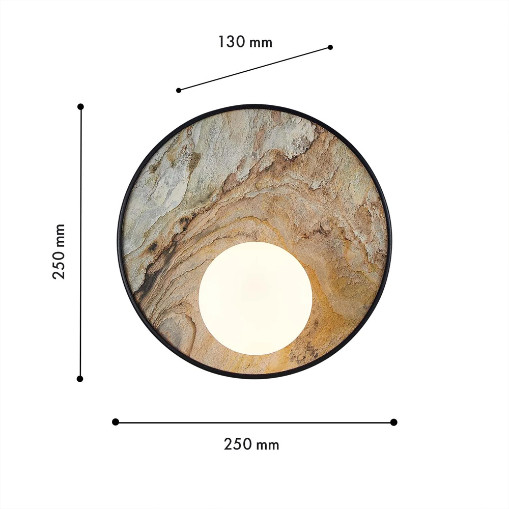 Бра круглое с каменным диском в металлической раме Sandstone Painting в Орле