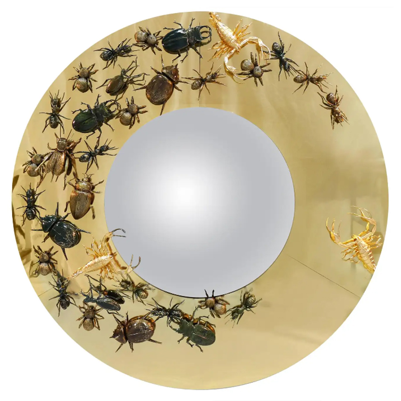 Зеркало Metamorphosis Convex Mirror in Polished Brass Золотой в Орле | Loft Concept 