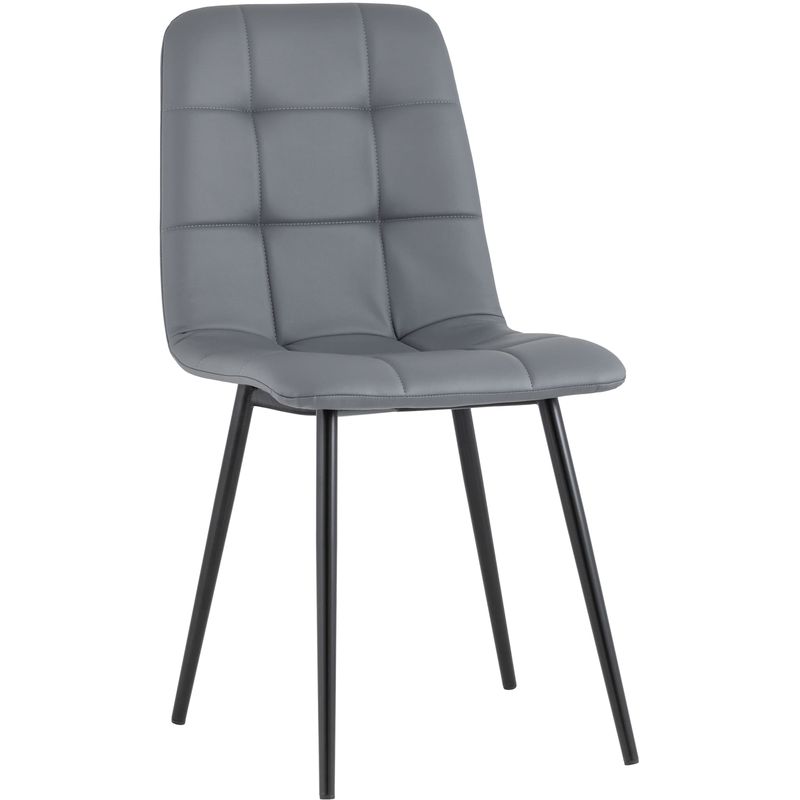 Стул NANCY S Chair Серая Экокожа Серый Черный Стул NANCY S Chair Серая Экокожа Серый Черный в Орле | Loft Concept