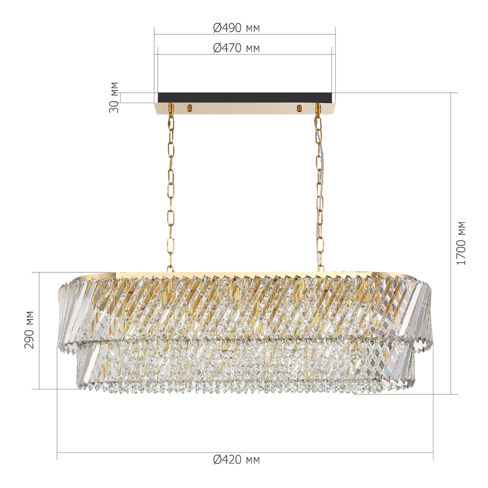 Люстра овальная в классическом обрамлении Light Connoisseurs Beauty в Орле