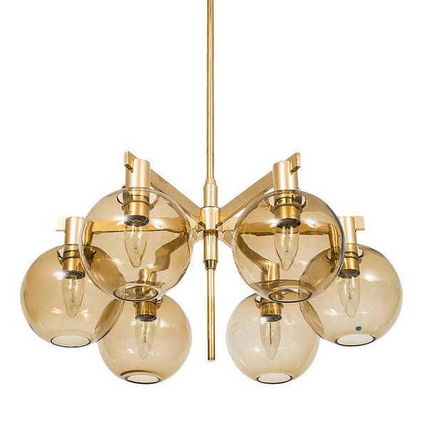 Люстра Carmella Globe PENDANT 6 Латунь Янтарь (Amber) Люстра Carmella Globe PENDANT 6 Латунь Янтарь (Amber) в Орле | Loft Concept