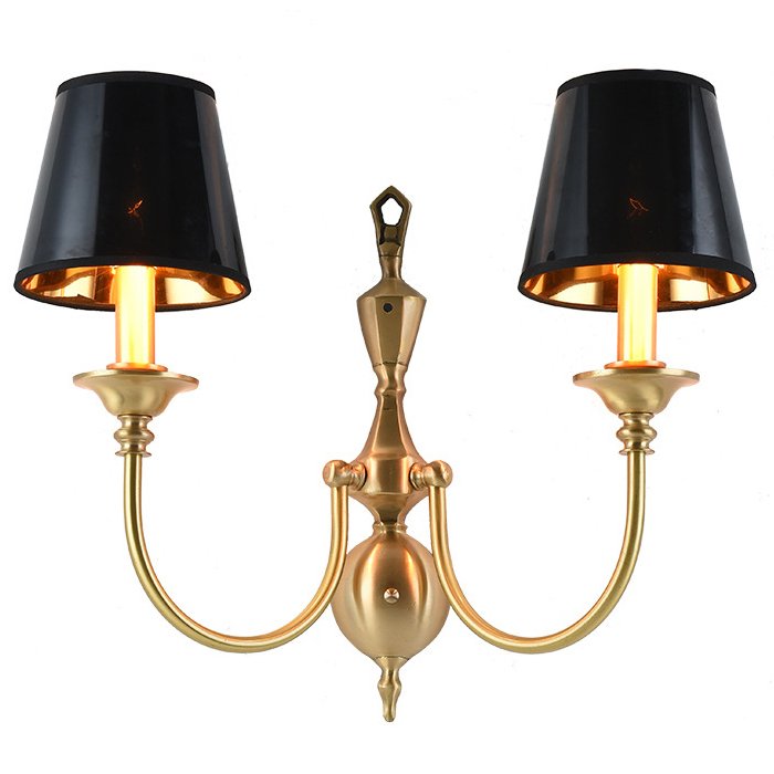 Бра Classic Monograms Double Черный Латунь в Орле | Loft Concept 
