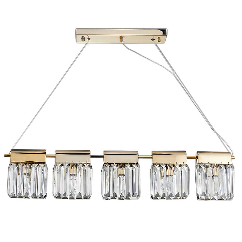 Люстра Crystal Pendants 5 Золотой Прозрачное Стекло Люстра Crystal Pendants 5 Золотой Прозрачное Стекло в Орле | Loft Concept