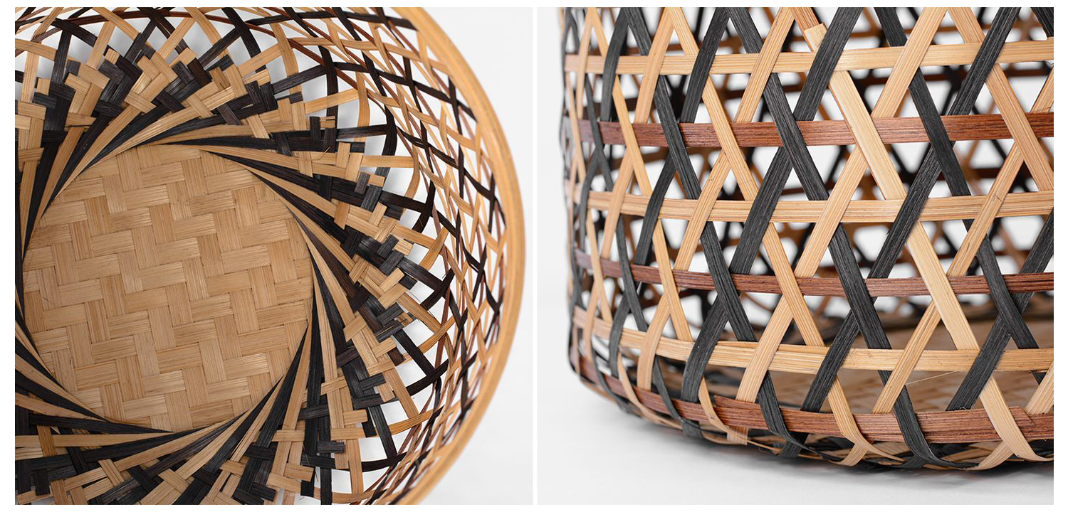 Круглые плетеные коробки с крышкой - фото №1
