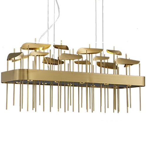 Светодиодная дизайнерская инсталляция ANODINE Perlina Rectangle Chandelier Золотой Светодиодная дизайнерская инсталляция ANODINE Perlina Rectangle Chandelier Золотой в Орле | Loft Concept