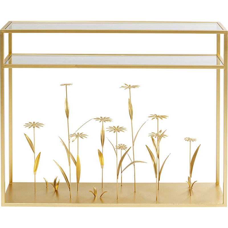 Консоль Golden Flowers Золотой в Орле | Loft Concept 