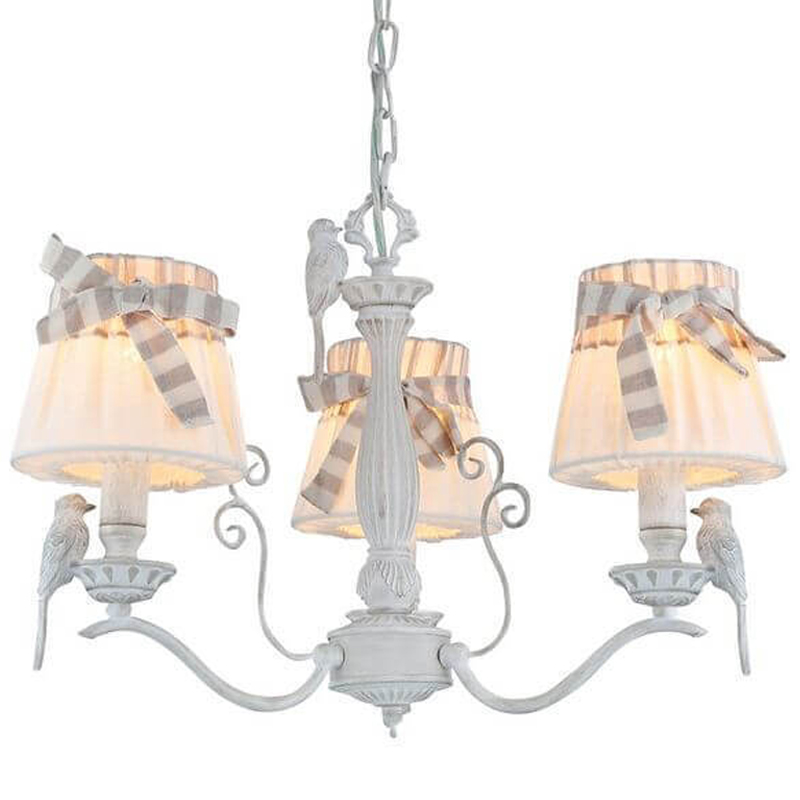 Люстра Refined Provence Chandelier trio Белый Бежевый Люстра Refined Provence Chandelier trio Белый Бежевый в Орле | Loft Concept