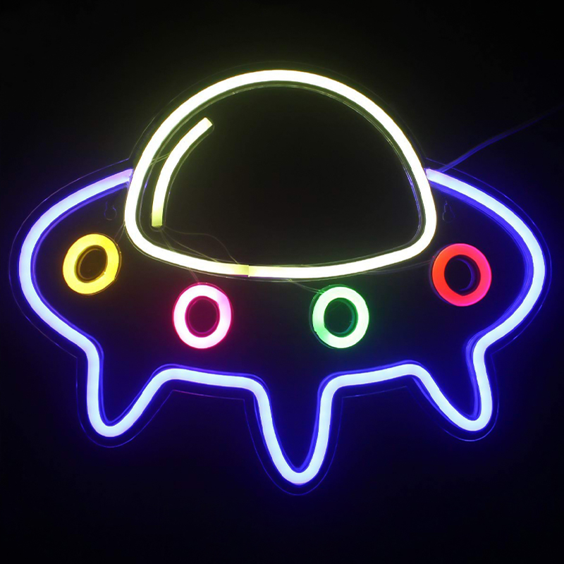 Неоновая настенная лампа Small Spaceship Neon Wall Lamp Мульти Неоновая настенная лампа Small Spaceship Neon Wall Lamp Мульти в Орле | Loft Concept