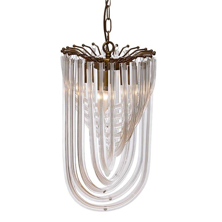 Люстра Lava Tube Pendant Clear Золотой Прозрачный в Орле | Loft Concept 