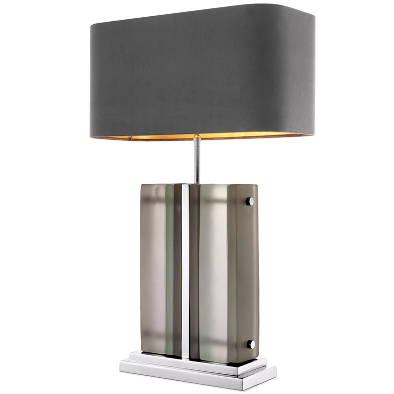 Настольная лампа Eichholtz Table Lamp Solana Nickel Серый Никель Стекло Смок Настольная лампа Eichholtz Table Lamp Solana Nickel Серый Никель Стекло Смок в Орле | Loft Concept