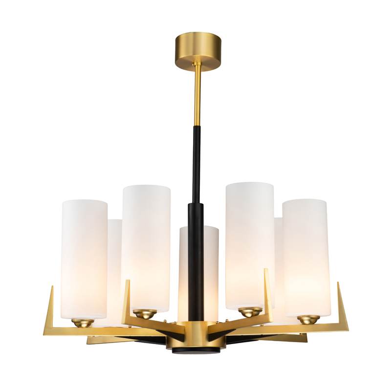 Люстра Benoit Chandelier 75 Латунь Белое матовое стекло Черный Люстра Benoit Chandelier 75 Латунь Белое матовое стекло Черный в Орле | Loft Concept