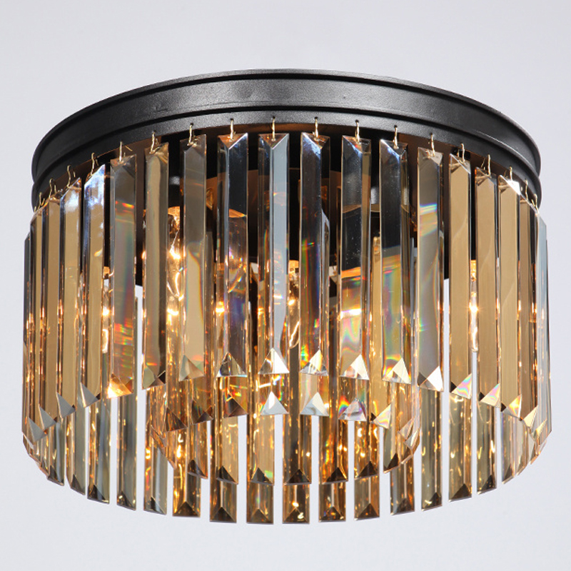 Потолочный светильник ODEON Amber GLASS Prism Round 2-TIER 40 см Черный в Орле | Loft Concept 