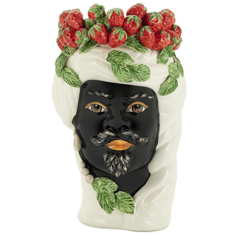 Ваза Vase Strawberries Head Man White Мульти Белый Красный Зеленый Черный Ваза Vase Strawberries Head Man White Мульти Белый Красный Зеленый Черный в Орле | Loft Concept
