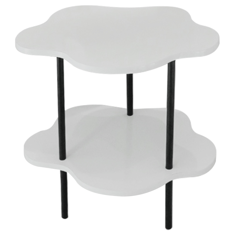 Приставной стол Luc Curved Side Table Белый Черный Приставной стол Luc Curved Side Table Белый Черный в Орле | Loft Concept