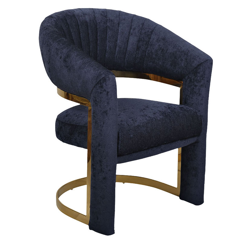 Полукресло Valbonne Chair blue velour Синий Глянцевое золото в Орле | Loft Concept 