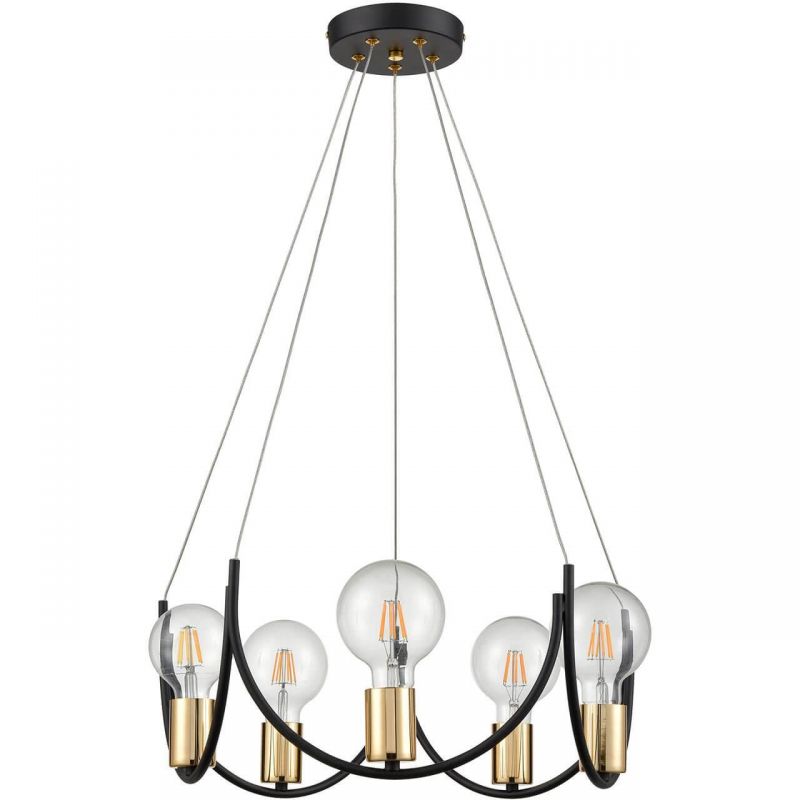 Люстра Supro Chandelier Черный Глянцевое золото Люстра Supro Chandelier Черный Глянцевое золото в Орле | Loft Concept