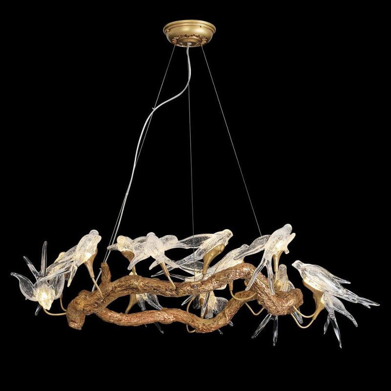 Кольцевая декоративная люстра The swallow nest Медь Прозрачный Кольцевая декоративная люстра The swallow nest Медь Прозрачный в Орле | Loft Concept