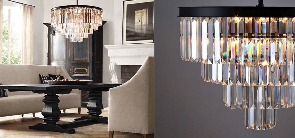 Люстра RH 1920s Odeon Clear Glass Fringe Chandelier - 80, 110 Люстра RH 1920s Odeon Clear Glass Fringe Chandelier - 80, 110 - Loft-Concept в Орле