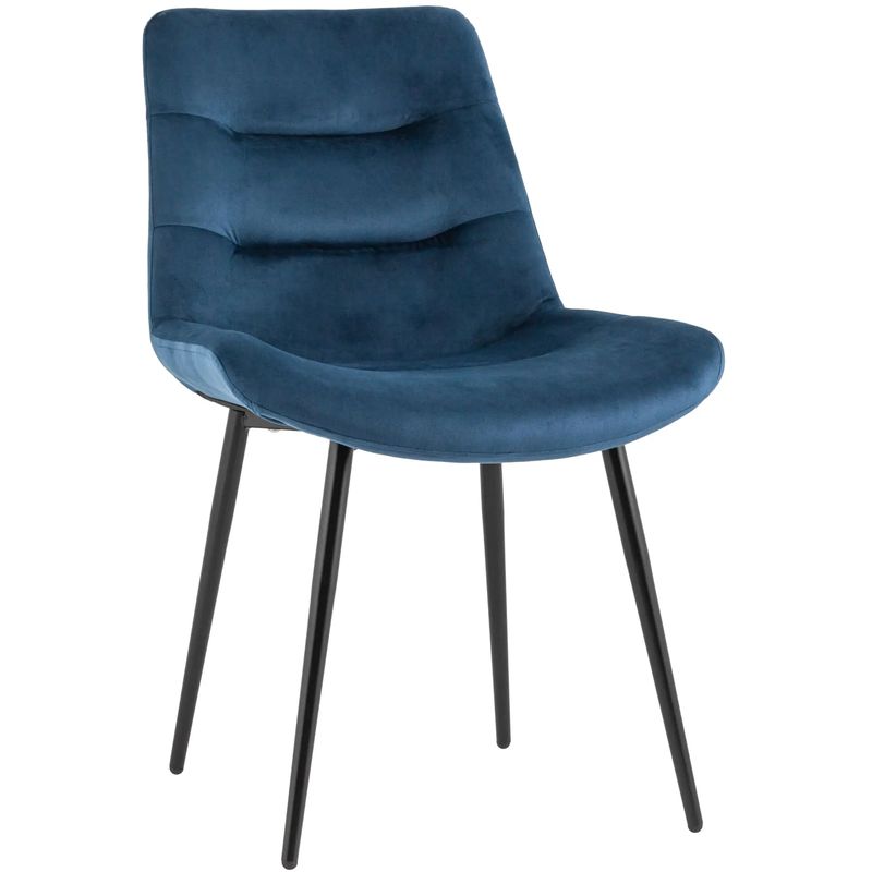 Стул Austin Chair Синий Велюр Синий Черный Стул Austin Chair Синий Велюр Синий Черный в Орле | Loft Concept