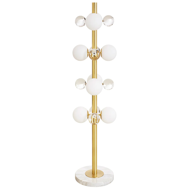 Торшер GLOBO FLOOR LAMP-BRASS Jonathan Adler Золотой Прозрачное Стекло Белый Торшер GLOBO FLOOR LAMP-BRASS Jonathan Adler Золотой Прозрачное Стекло Белый в Орле | Loft Concept