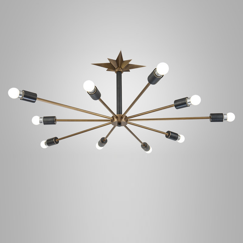 Люстра Base Star Chandelier Латунь Античная полированная Черный Люстра Base Star Chandelier Латунь Античная полированная Черный в Орле | Loft Concept