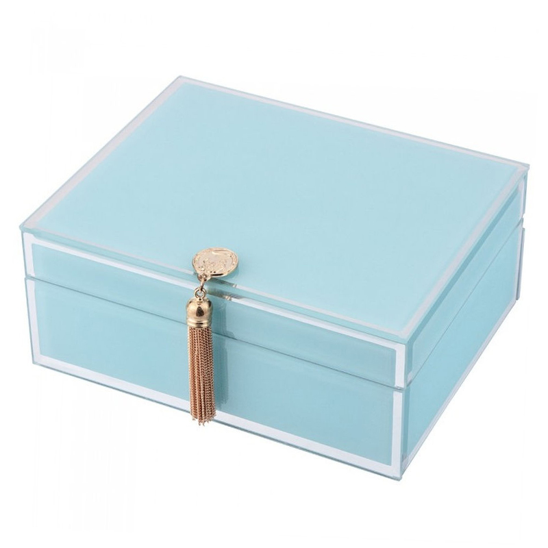 Шкатулка Glass Light Blue Box Светло-голубой Шкатулка Glass Light Blue Box Светло-голубой в Орле | Loft Concept