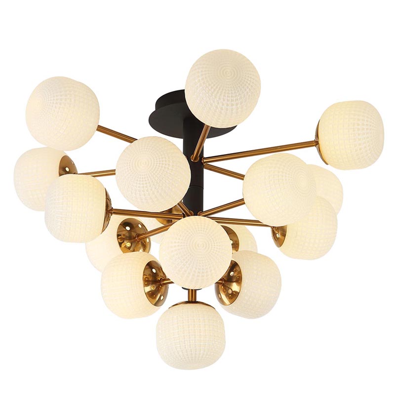 Потолочный светильник Barrett Ceiling Lamp white Белый Латунь Потолочный светильник Barrett Ceiling Lamp white Белый Латунь в Орле | Loft Concept