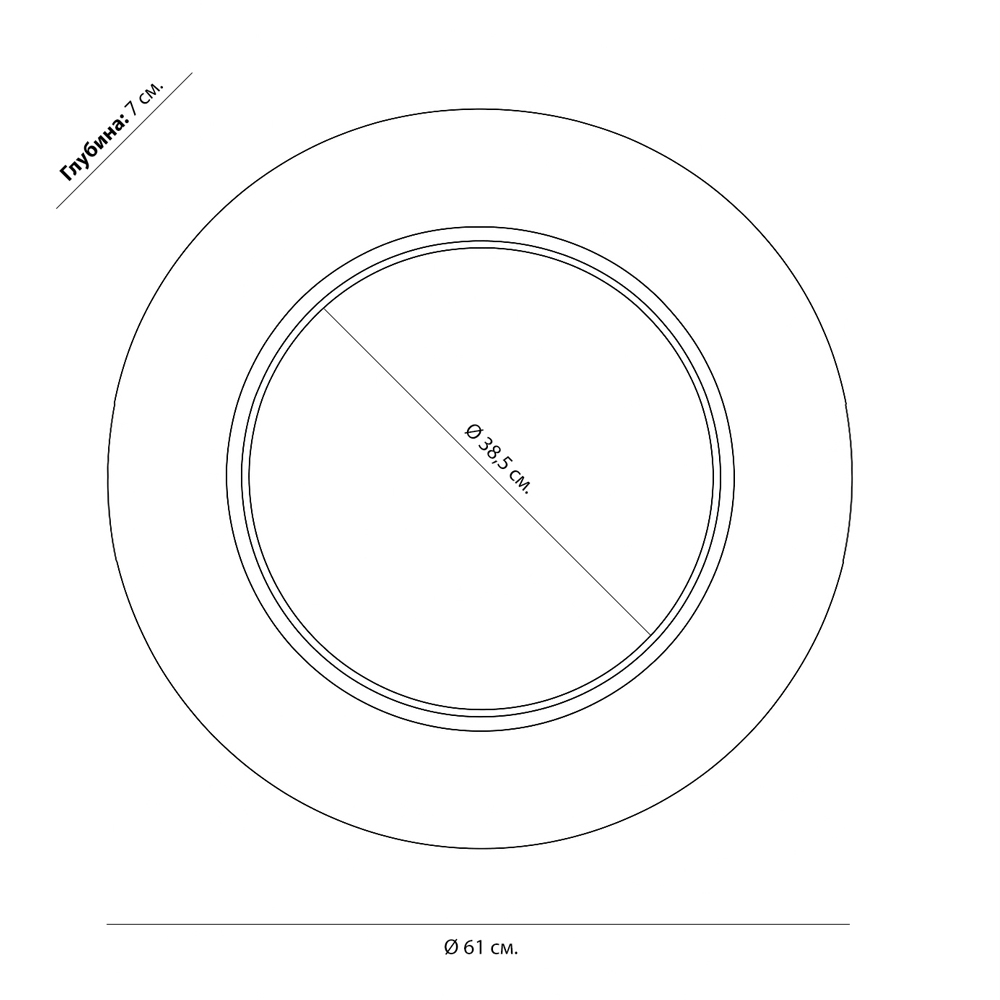 Чёрное настенное зеркало с золотым кантом Porunalia в Орле