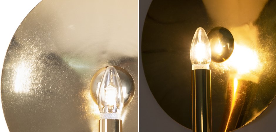 Бра Gold Round Backing Exposed Bulb Sconce Бра Gold Round Backing Exposed Bulb Sconce - Loft-Concept в Орле