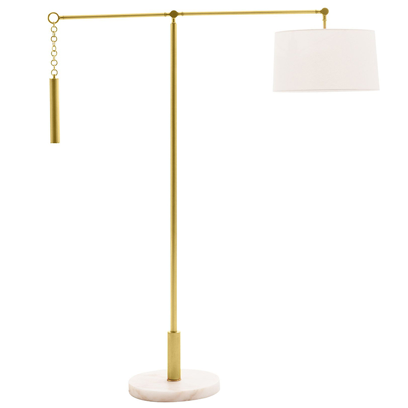 Торшер Arteriors NEWARK FLOOR LAMP Латунь Белый Торшер Arteriors NEWARK FLOOR LAMP Латунь Белый в Орле | Loft Concept