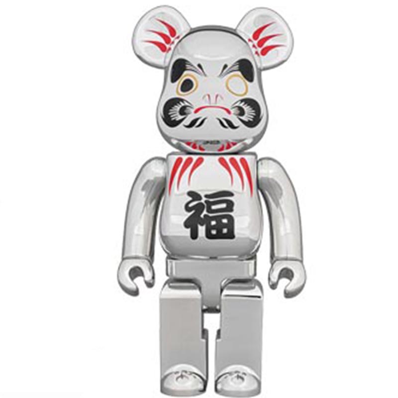 Статуэтка Bearbrick Daruma Silver Серебряный Черный Красный Статуэтка Bearbrick Daruma Silver Серебряный Черный Красный в Орле | Loft Concept