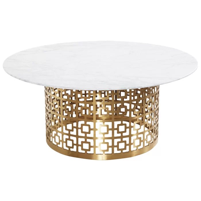 Кофейный стол Artesia Coffee Table White Глянцевое золото Белый Кофейный стол Artesia Coffee Table White Глянцевое золото Белый в Орле | Loft Concept