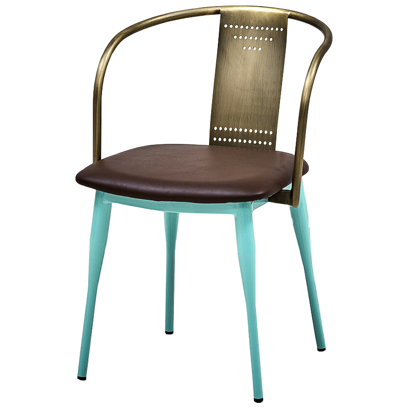 Стул Roban Loft Stool Бирюзовый Бронза Коричневый Стул Roban Loft Stool Бирюзовый Бронза Коричневый в Орле | Loft Concept