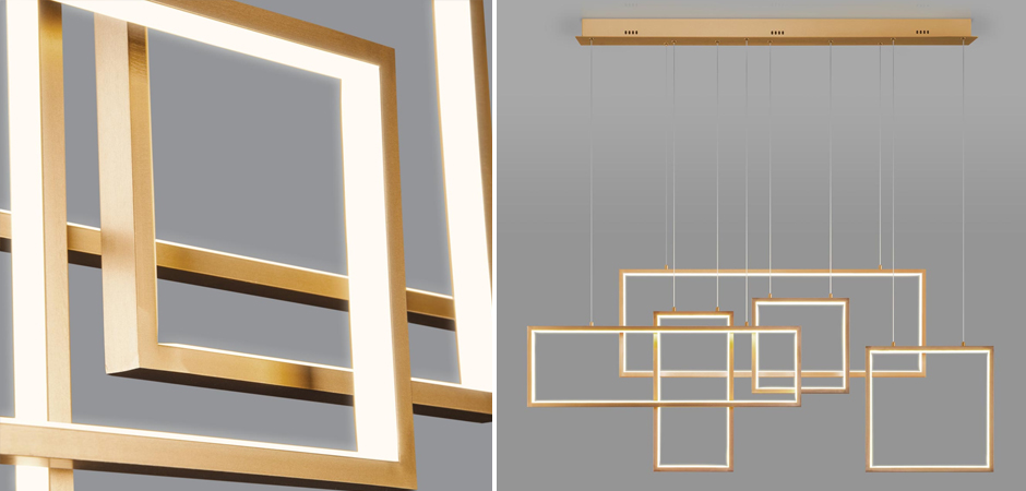 Люстра Rectangle Geometry Chandelier Gold 5 Люстра Rectangle Geometry Chandelier Gold 5 - Loft-Concept в Орле