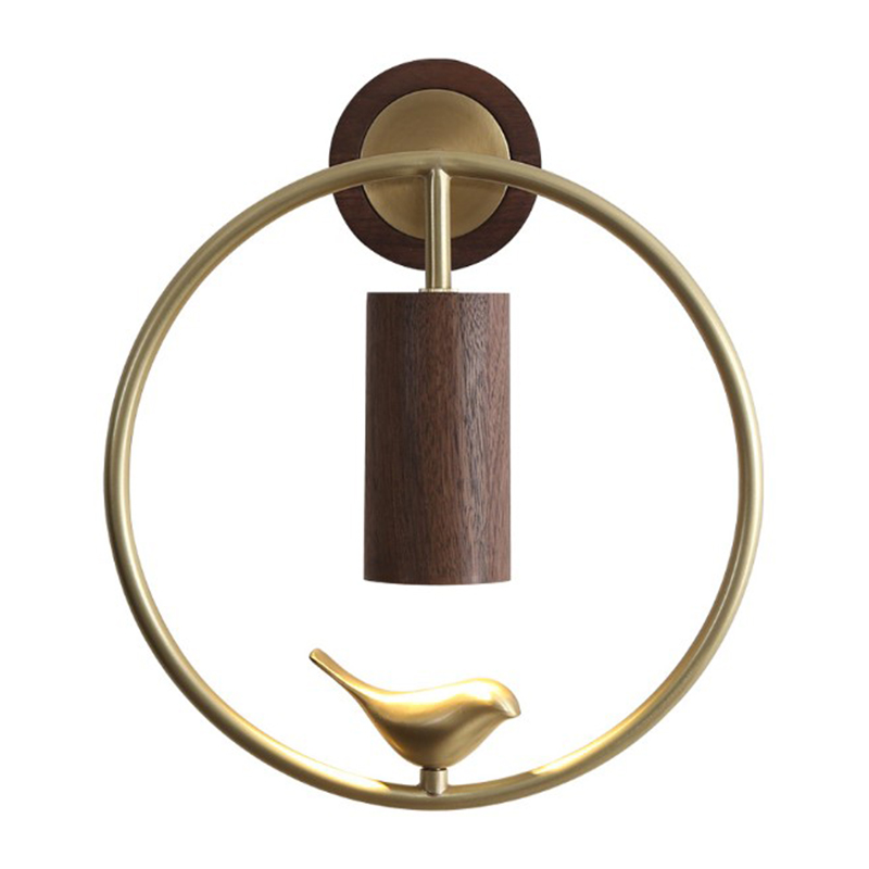 Бра деревянное с птичкой Manu Wall Lamp Золотой Орех Бра деревянное с птичкой Manu Wall Lamp Золотой Орех в Орле | Loft Concept