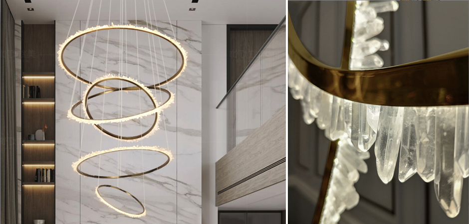 Люстра для высокого потолка Большие Кольца с кристаллами chandelier Large Rings Crystals Люстра для высокого потолка Большие Кольца с кристаллами chandelier Large Rings Crystals - Loft-Concept в Орле