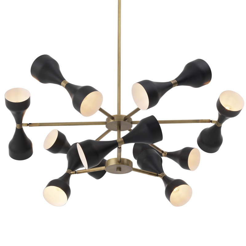 Люстра Eichholtz Chandelier Cordero Латунь Античная полированная Черный Люстра Eichholtz Chandelier Cordero Латунь Античная полированная Черный в Орле | Loft Concept