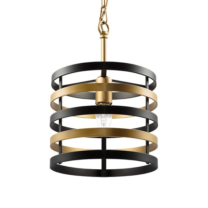 Подвесной светильник Gold Stripes Chandelier Черный Золотой Подвесной светильник Gold Stripes Chandelier Черный Золотой в Орле | Loft Concept