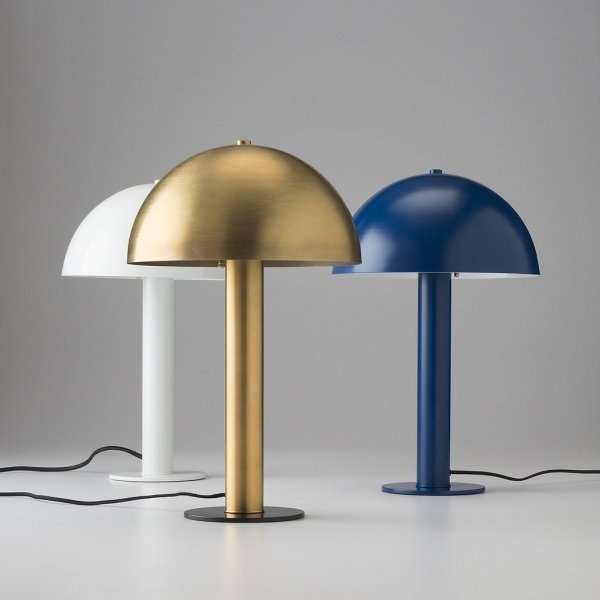 Настольная лампа Sidnie Lamp Латунь Белый Синий Настольная лампа Sidnie Lamp Латунь Белый Синий в Орле | Loft Concept