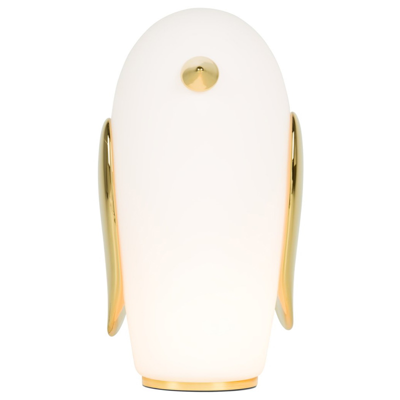 Настольная лампа Moooi Pet Light Noot Noot Пингвин Глянцевое золото Белое матовое стекло в Орле | Loft Concept 