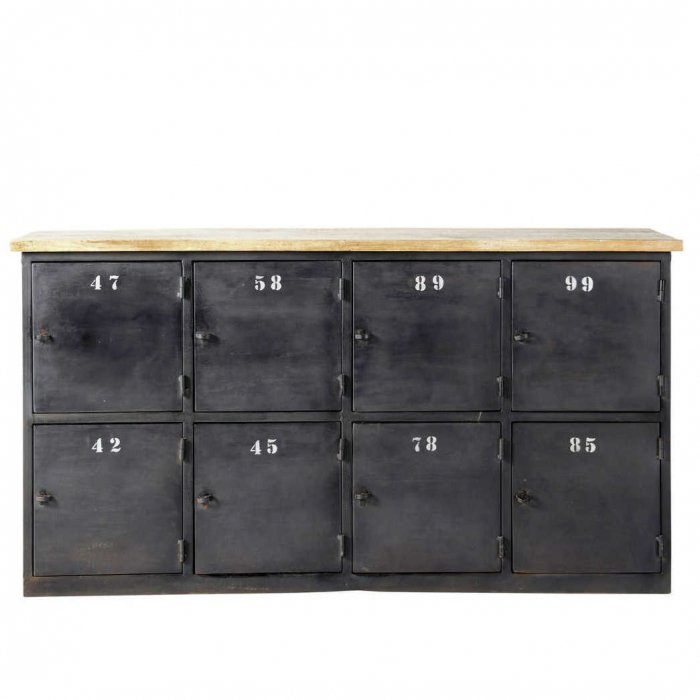 Комод в стиле Лофт с 8-ю дверцами Industrial Rust Eight Chest Черный Комод в стиле Лофт с 8-ю дверцами Industrial Rust Eight Chest Черный в Орле | Loft Concept